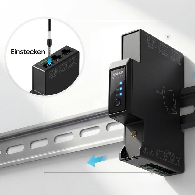 Anker SOLIX Smart Meter Gen 2 3-Phasen Intelligenter Energiemonitor in Schwarz für Solarbank 3 Pro Max AC mit Echtzeit-Leistungsverfolgung und App-Steuerung - Bild 1