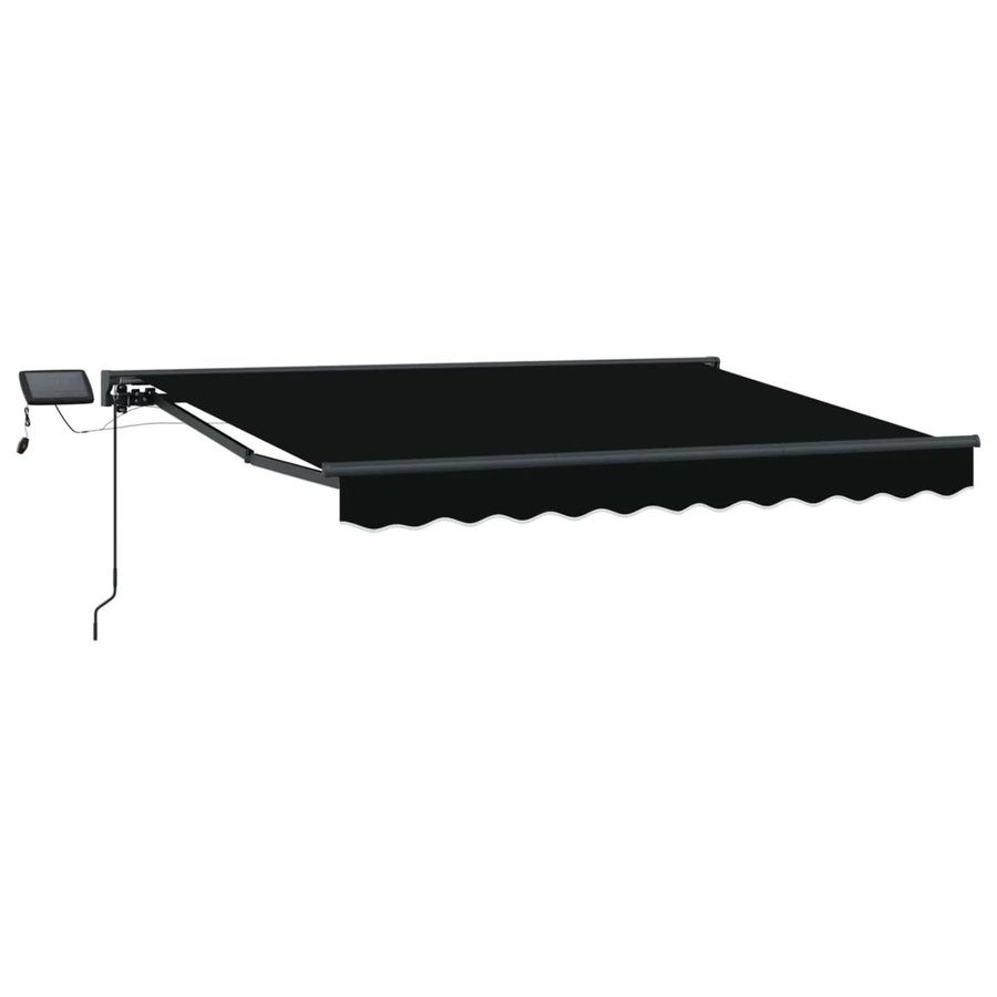 vidaXL Manueller Markisenrahmen mit LED-Beleuchtung in Schwarz und Anthrazit, B: 350 cm, T: 250 cm - Bild 2
