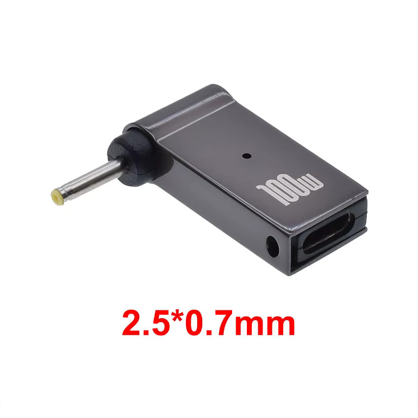 JCD USB Typ-C zu DC Power Jack Adapter 100 W in Schwarz für HP Dell Lenovo Asus Acer Laptops - Bild 2