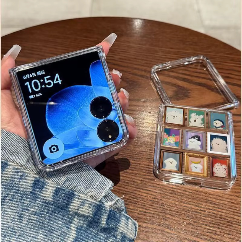 Fundas Ölgemälde Hund Handyhülle für Samsung Galaxy Z Flip 7, Z Flip 6, Z Flip 5 5G, Z Flip4 und Z Flip 3, transparent - Bild 3