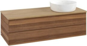 V&B Waschtischunterschrank Antao mit Beleuchtung in Eiche Honig, B/T/H: 120 x 50 x 50 cm - Bild 1
