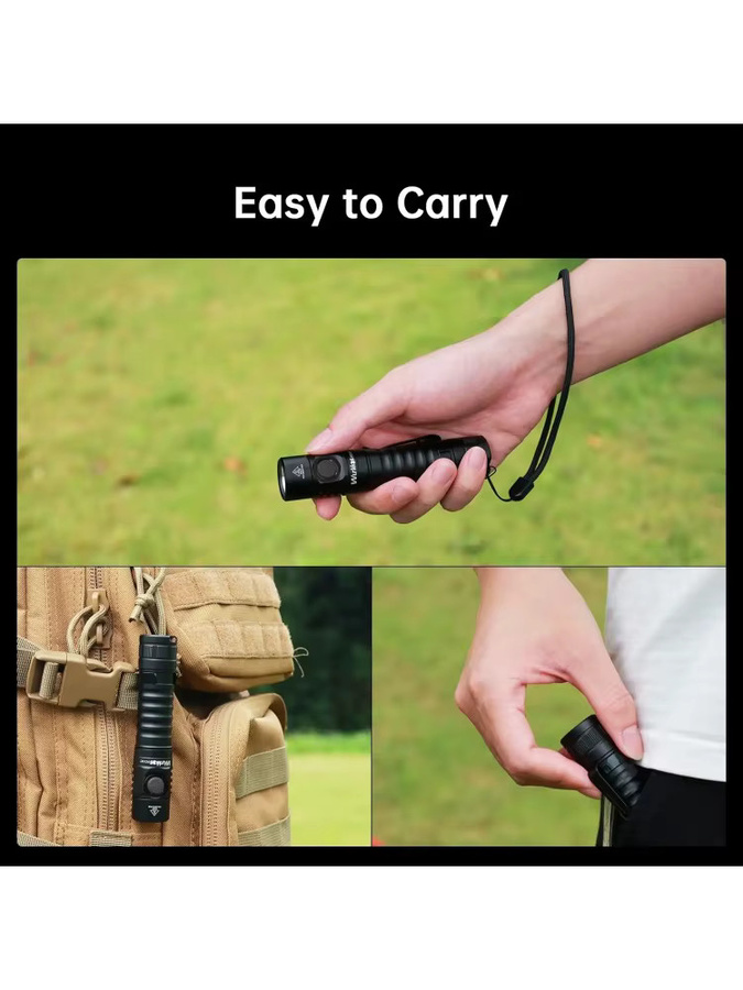 Wurkkos FC11C LED-Taschenlampe, Schwarz, 1200 Lumen, 5000 K Kaltweiß, hoher CRI 90, wiederaufladbar mit Magnetfunktion - Bild 5