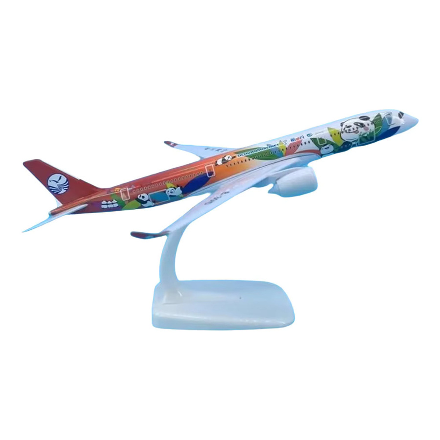 ZOCO Airbus A350 Flugzeugmodell, Sichuan Airlines Panda Malerei, Metall, 20cm - Bild 2