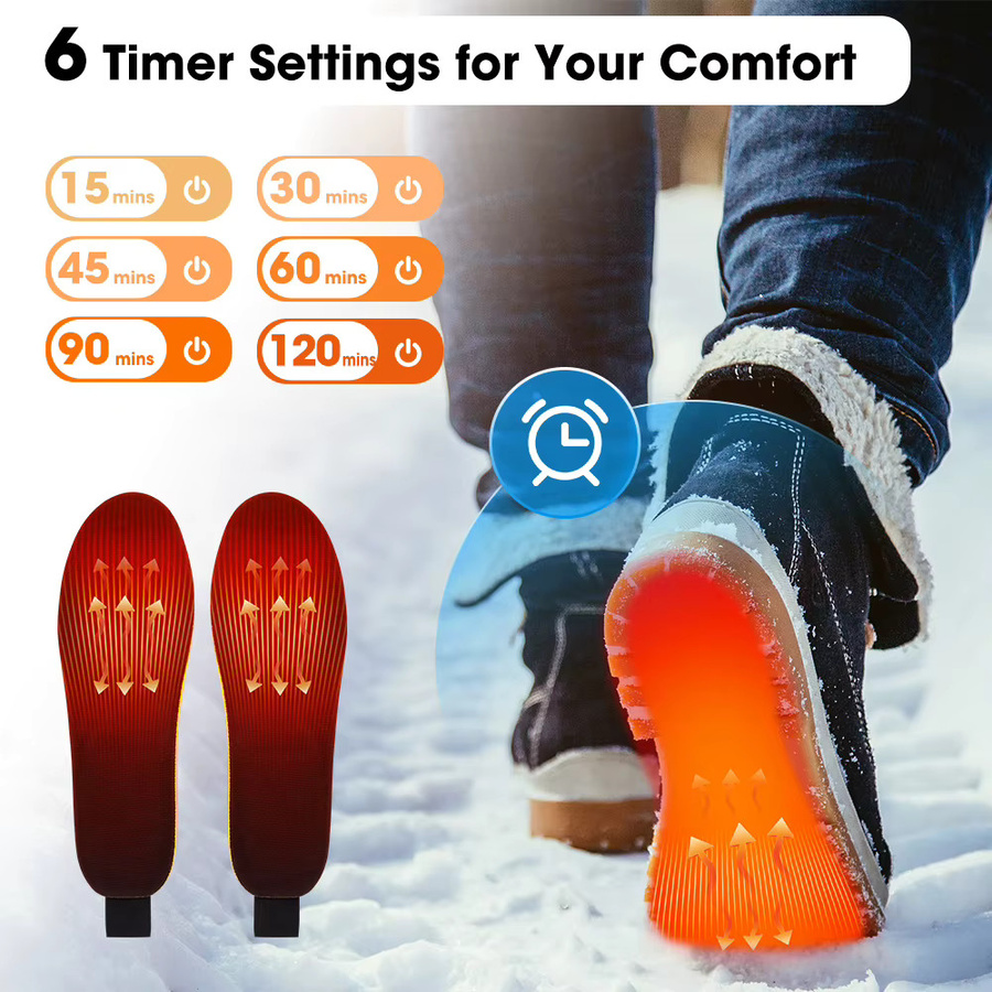 PASTSKY Intelligente beheizte Einlegesohlen mit APP-Steuerung, kabellose Heizung und verstellbarer Temperatur, wiederaufladbar für Winter und Outdoor - Bild 5