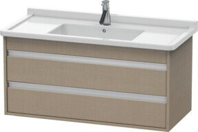 Duravit Waschtischunterschrank Ketho in Leinenoptik mit 2 Schubladen, wandhängend, B: 100 cm, T: 45,5 cm, H: 48 cm - Bild 1