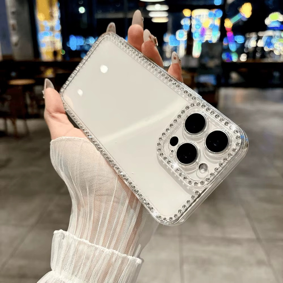 Glitzernde iPhone Handyhülle von Apple mit Diamant-Besatz in Transparent - Bild 2