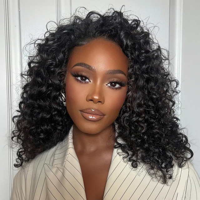 Cheetahbeauty Halbperücke aus Echthaar, Kinky Curly, 220% Dichte - Bild 1