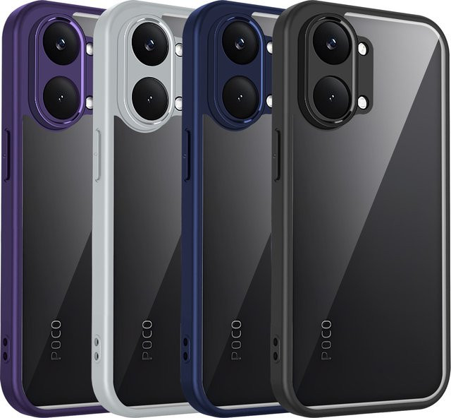 Transparente Silikon TPU Schutzhülle mit Airbag-Schutz für Xiaomi Poco X8 Pro Max und Redmi Turbo 5 Max in Blau - Bild 1