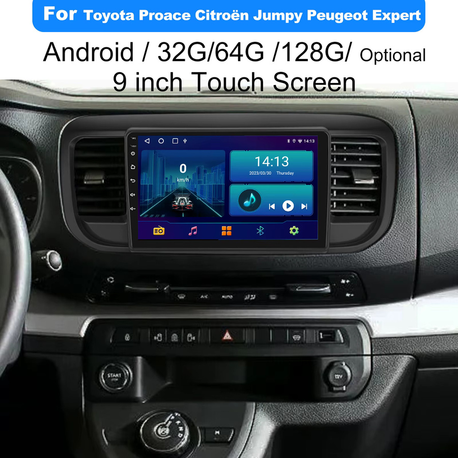 ESSGOO 9 Zoll Autoradio mit 8-Kern Prozessor, 6 GB RAM + 128 GB Speicher, Apple Wireless CarPlay und Android Auto, 2 DIN mit 4G, WLAN und GPS Navigation für Citroën Jumpy 3, Peugeot Expert und Toyota Proace, Schwarz - Bild 3