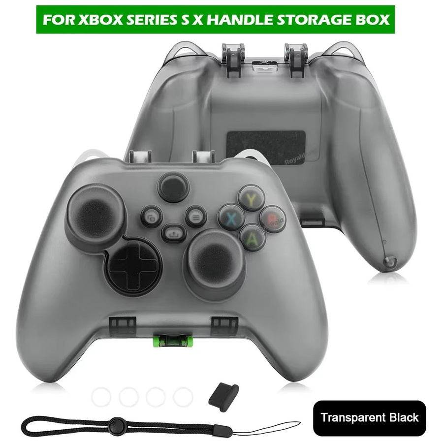 HeroAngel Transparente Gamepad-Schutzhülle für Xbox Controller mit Aufbewahrungshalterung und Ladeanschluss in Schwarz und Transparent - Bild 1