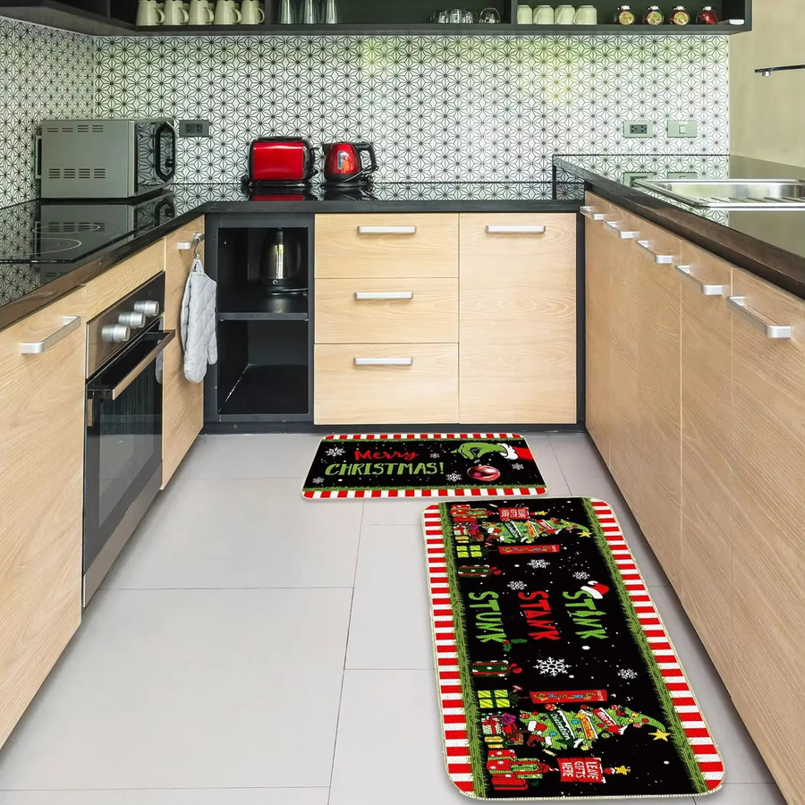 VIKAMA 2er-Set nordische Druckteppiche in Multicolor für Badezimmer, Wohnzimmer und Küche - Bild 2