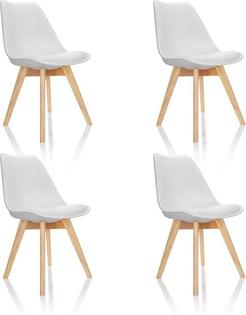 hjh OFFICE Schalenstuhl SCANDI in Weiß aus Kunststoff ohne Armlehnen im skandinavischen Design - Bild 1