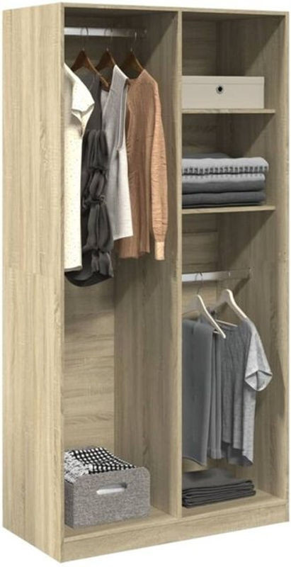 Kleiderschrank Vidaxl in Sonoma-Eiche Natur, Braun, B/T/H: 100 x 50 x 200 cm, Holzwerkstoff, minimalistisches Design - Bild 1