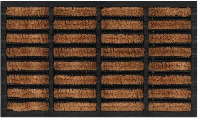 Rutschfeste Fußmatte Maison Exclusive aus Kokosfaser und Gummi, Schwarz/Braun, B/T: 75 x 45 cm - Bild 1