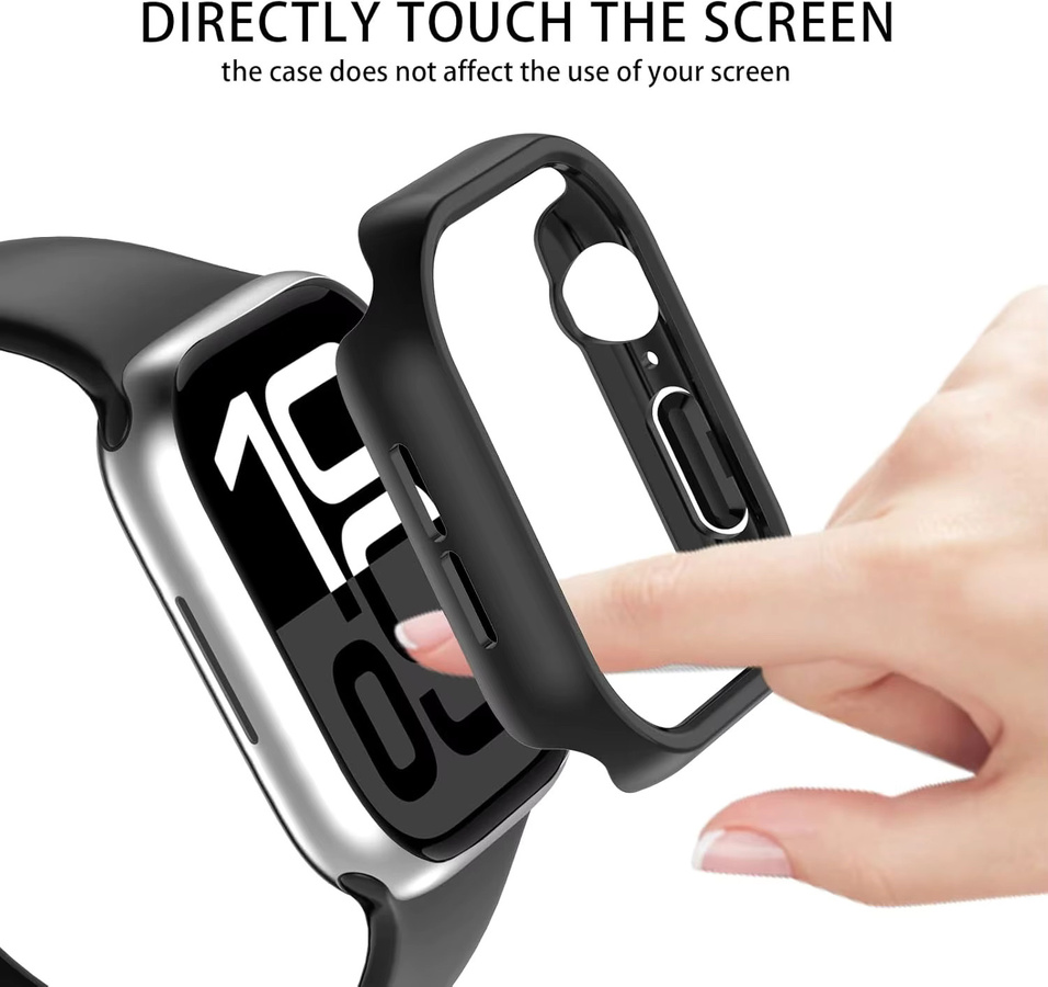 Apple Watch Schutzhülle, Kunststoff, Schwarz, Unisex - Bild 3