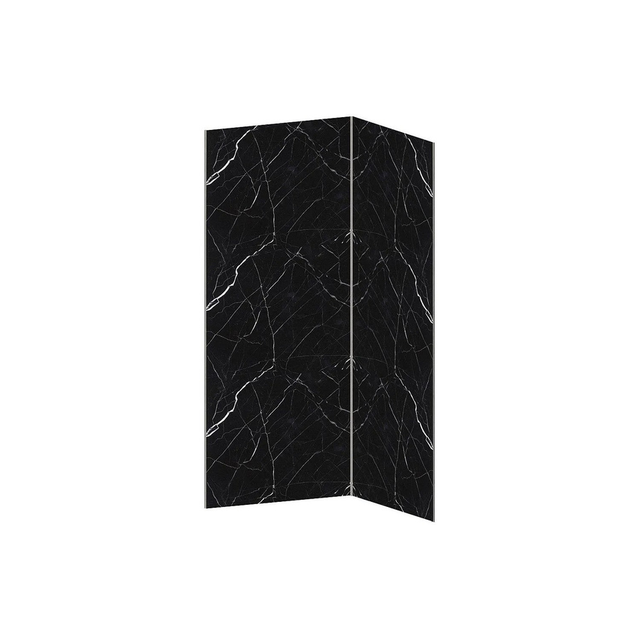 Eneko Wandpaneele für die Dusche in Schwarz in Steinoptik aus Aluminium, Breite: 120 cm, Höhe: 210 cm, Tiefe: 2 cm - Bild 2