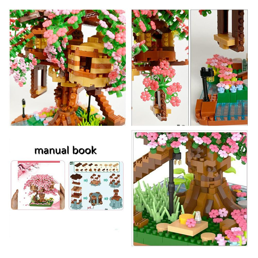 Linyi toy Kirsche Blüte Baum Bausteine aus Kunststoff - Bild 3