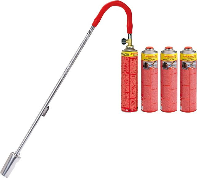 ROTHENBERGER Industrial Breitstrahlbrenner Turbo Plus inklusive 4x Multigas je 600 ml in Rot - Bild 1