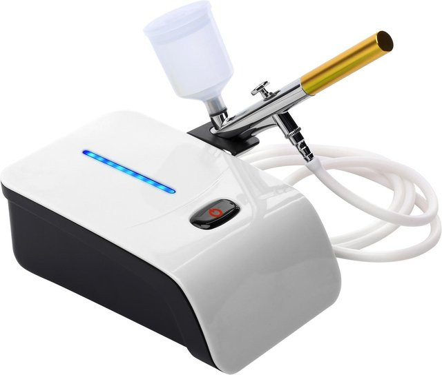 Kkmoon Multifunktionales Airbrush-Set mit Kompressor in Weiß, Dual-Action mit 5-stufig verstellbarem Sprühmuster und Netzbetrieb - Bild 1