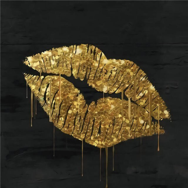 TPFLiving Kunstdruck auf Leinwand Abstrakt Gold Schwarz ohne Rahmen Breite: 40 cm, Höhe: 40 cm - Bild 1