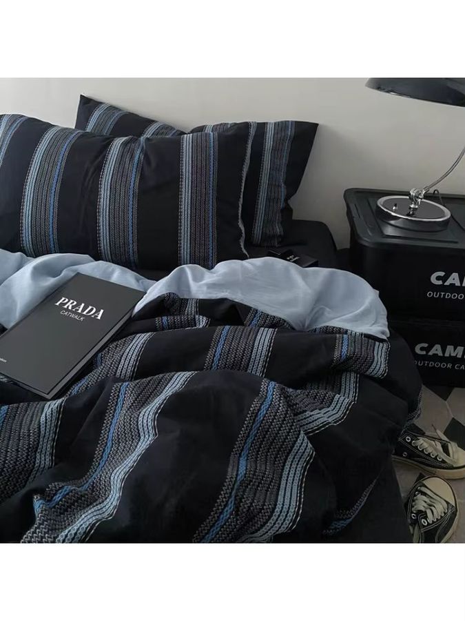 FUXUE Bettwäsche Set im japanischen Stil für Einzelbetten, vierteiliges Set bestehend aus Bettbezug und Steppdecke - Bild 3