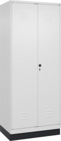 C+P Wäsche-Spind Classic PLUS mit Sockel, 2 Abteile, Stahlkonstruktion, Weiß/Grau, H x B x T: 195 x 80 x 50 cm - Bild 1