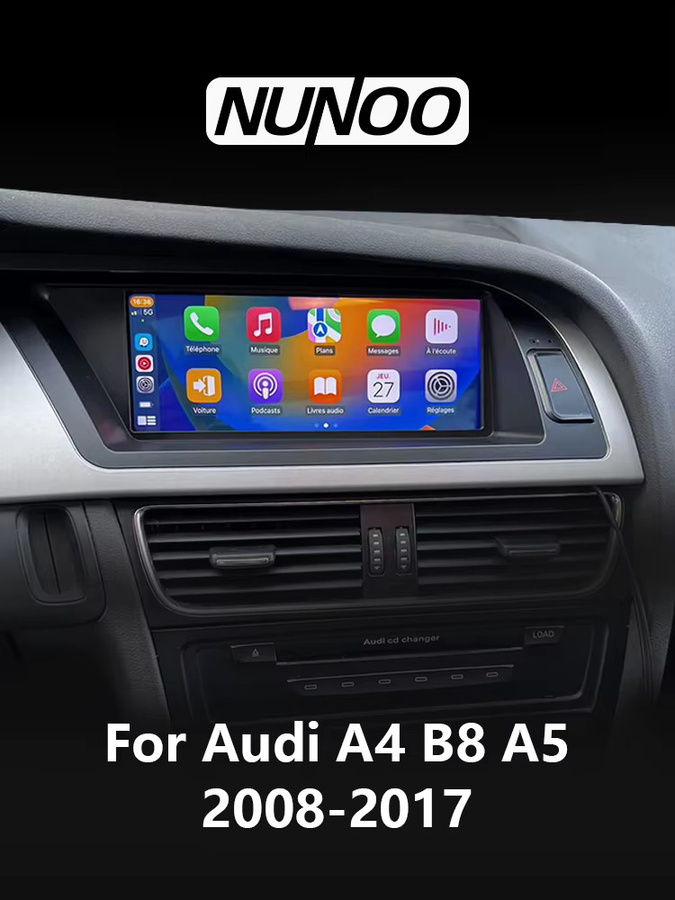 Nunoo Drahtloser CarPlay Multimedia-Player für Audi A4 B8 und A5 (2008-2016) mit Android 14, 8GB RAM, 128GB Speicher, 8K Display und GPS, Schwarz - Bild 5