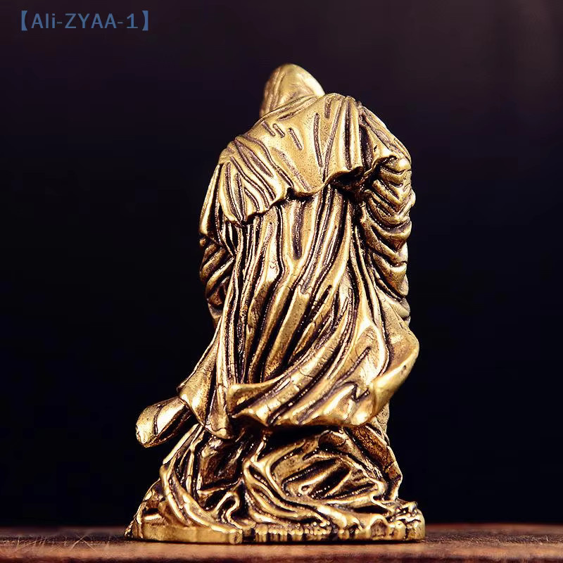 JETTING Retro Messing Tod Statue in Schwarz und Gold als Miniatur Actionfigur und Desktop Ornament für Halloween Dekor - Bild 3