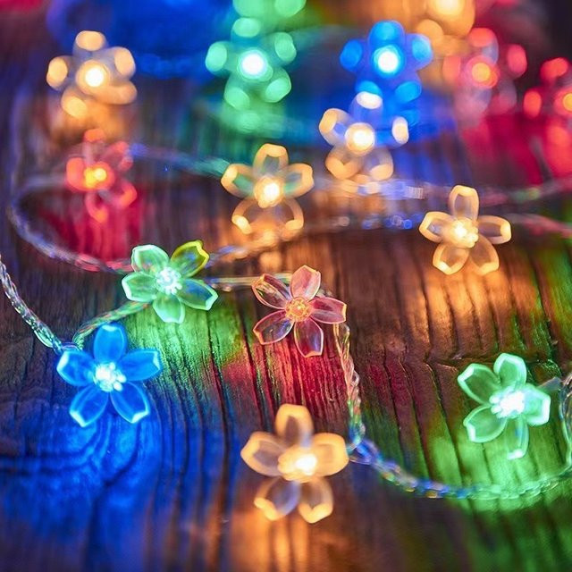 Wasserdichte Kirschblüten-Lichterkette mit LED für Party und Hochzeit, batteriebetrieben - Bild 1