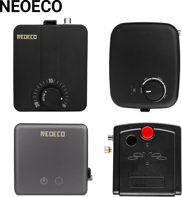 NEOECO Cordless Airbrush Kompressor mit Auto-Stop-Funktion in Schwarz für Nail Art, Make-up und Modellbau - Bild 1