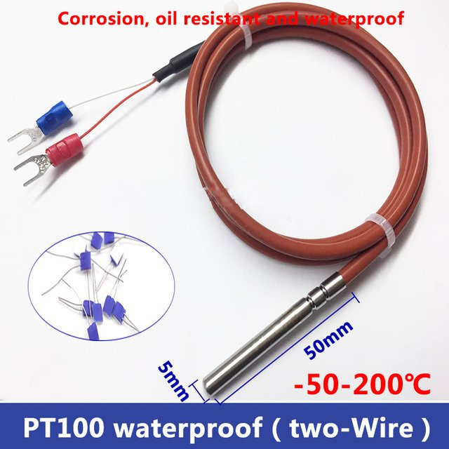 ZUIDID PT100 Tauchtemperatursensor mit zweidrahtigem Platin-Wärmewiderstand und Siliziumkabelschutz zur Temperaturmessung - Bild 1