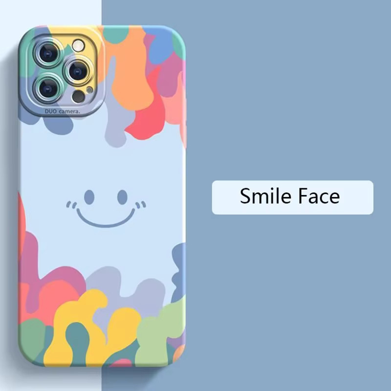 Lucky Smile Face Handyhülle aus weichem Silikon für iPhone 15 14 13 12 11 Pro Max Plus SE in Multicolour - Bild 1