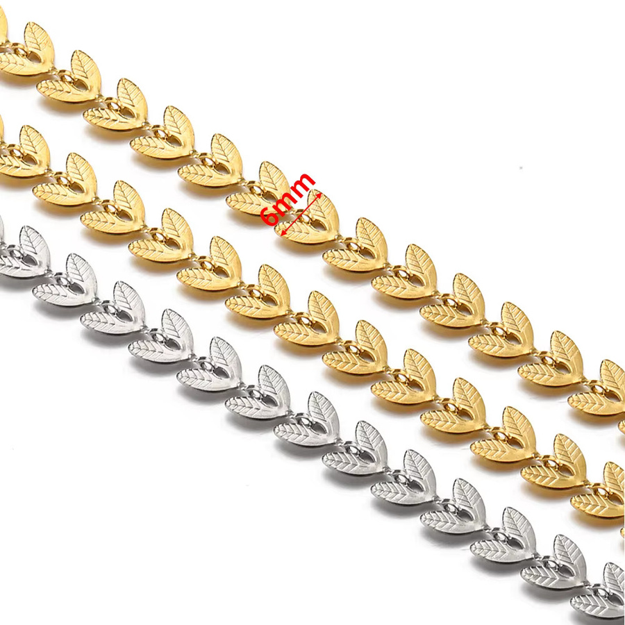 MOONMADE Blattkette Edelstahl, Gold, 1 m, Unisex - Bild 2