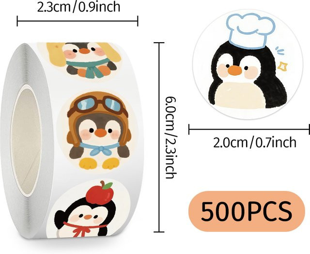 GOGOTU Pinguin-Meme-Aufkleber Set mit 500 Stück in Multicolour zur Dekoration von Gepäck, Telefon und Scrapbook - Bild 1