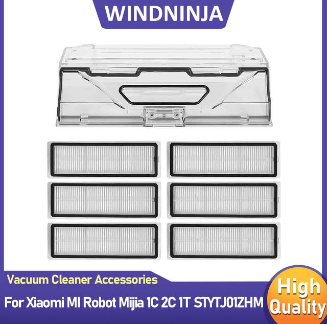 Xiaomi Ersatz Staubbox mit HEPA-Filter für Mijia 1C 2C 1T Roboterstaubsauger, transparent - Bild 1