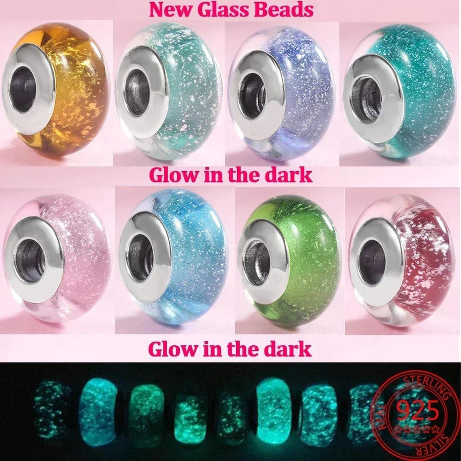 Anhänger Murano Glas, Galaxie Sterne Kleeblatt Herz, Kupfer, Damen - Bild 1