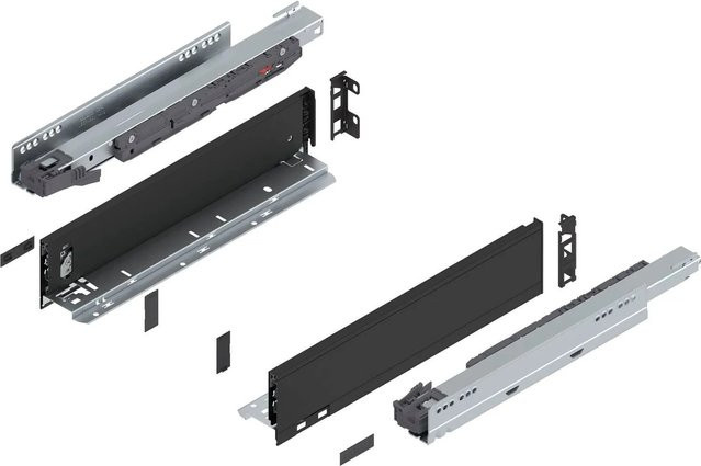 Blum Legrabox Pure Set Schubladensystem mit Blumotion Soft-Close, Nennlänge: 400 mm, Tragkraft: 40 kg, Farbe: Carbonschwarz Matt - Bild 1