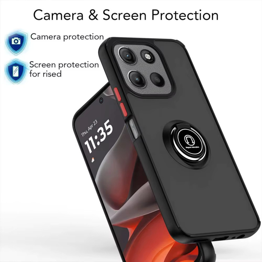 Matte transparente Schutzhülle für Motorola Moto G85 G75 G55 G35 G84 G54 G34 G24 Power G14 G04 G04s G60 G60S E14 mit rotierendem Ringhalter - Bild 3