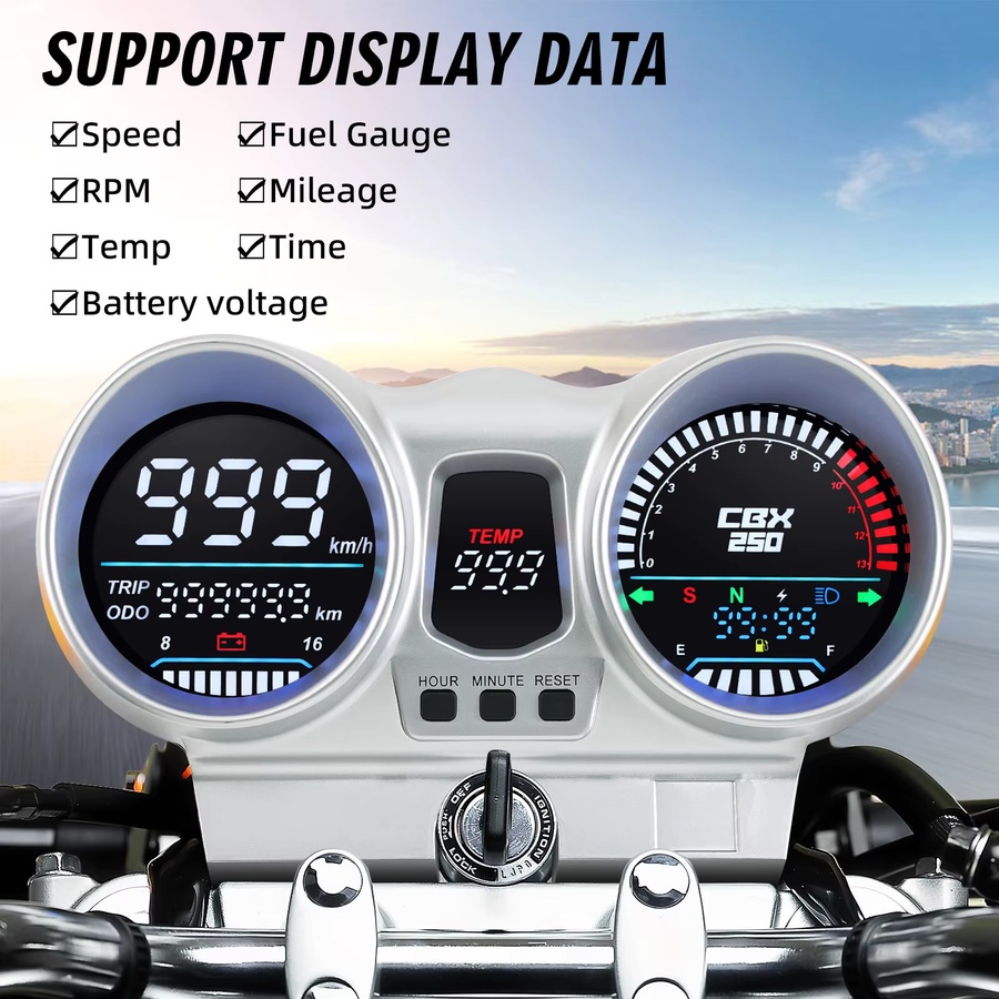 RYSJM Tachometer mit LCD-Display und Kilometerzähler für Honda CBX250 Twister 2001 bis 2008 - Bild 2