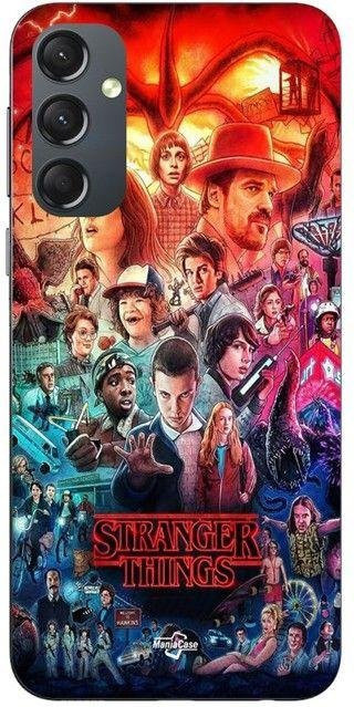 Maniacase Handyhülle für Samsung Galaxy A54 im Stranger Things Serie Staffel 4 Design, Schwarz/Mehrfarbig - Bild 1