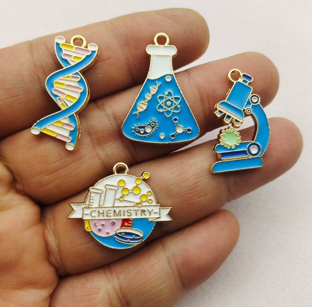 XULPFF DNA Charm Anhänger, Zinklegierung, vergoldet, Gold, Unisex - Bild 1