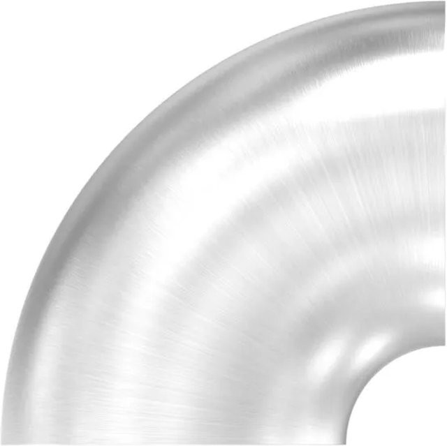 FeNau Schweißbogen 90 Grad aus Edelstahl V2A, Farbe Silber, Durchmesser: 48,3 mm, Wandstärke: 2,0 mm, geschliffen K240, Bauart 2 - Bild 1