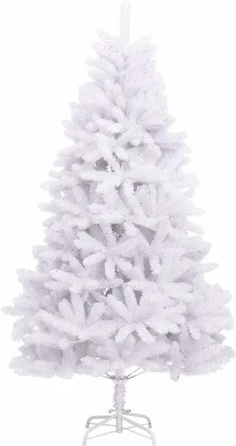 vidaXL Künstlicher Weihnachtsbaum Weiß, Klappbar mit Ständer, Höhe: 240 cm - Bild 1