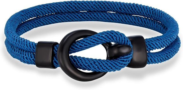 Armband geflochtenes Seil, Unisex, schwarzer Edelstahlhaken, 23 cm - Bild 1