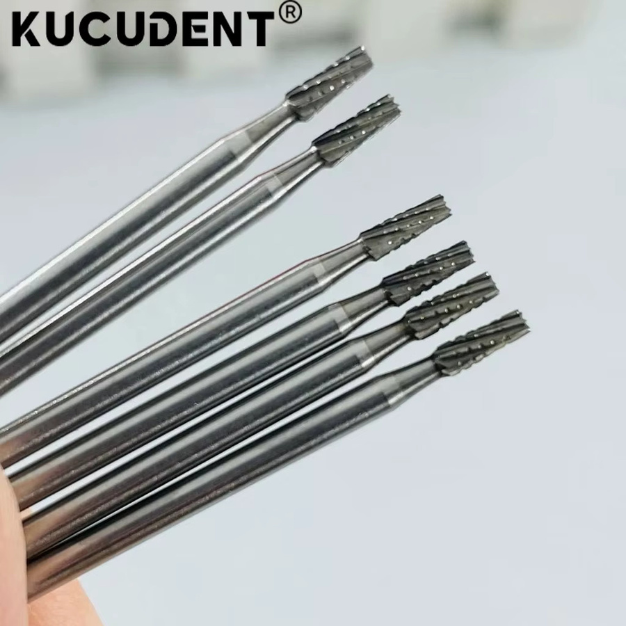 KUCUDENT 6er Set Dental-Wolframkarbid-Bohrer HP-Serie mit rundem Kopf, Farbe Silber, Schaftdurchmesser: 2,35 mm - Bild 2