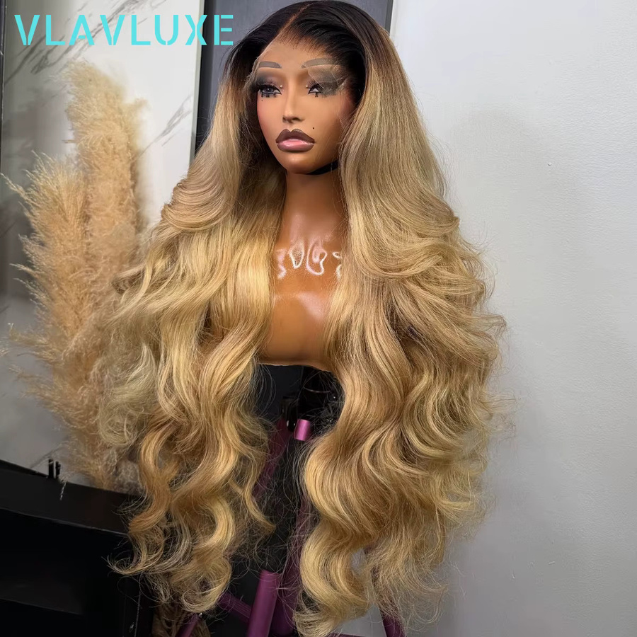 VLAVLUXE Ombre Lockige Perücke, 30 Zoll, 100 % Echthaar, HD Lace Front - Bild 2