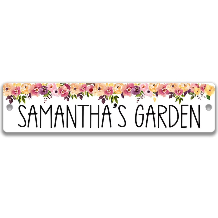 Personalisiertes Gartenschild Hello Young in Schwarz als individuelles Tor- und Pflanzenschild im Cottage-Stil - Bild 2