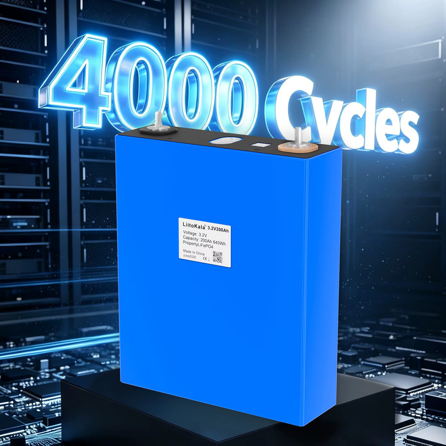 LiitoKala LiFePO4-Zelle 3,2V 200Ah wiederaufladbare Lithium-Eisenphosphat-Batterie in Blau für Solar- und Heimenergiespeichersysteme sowie Wohnmobile - Bild 4