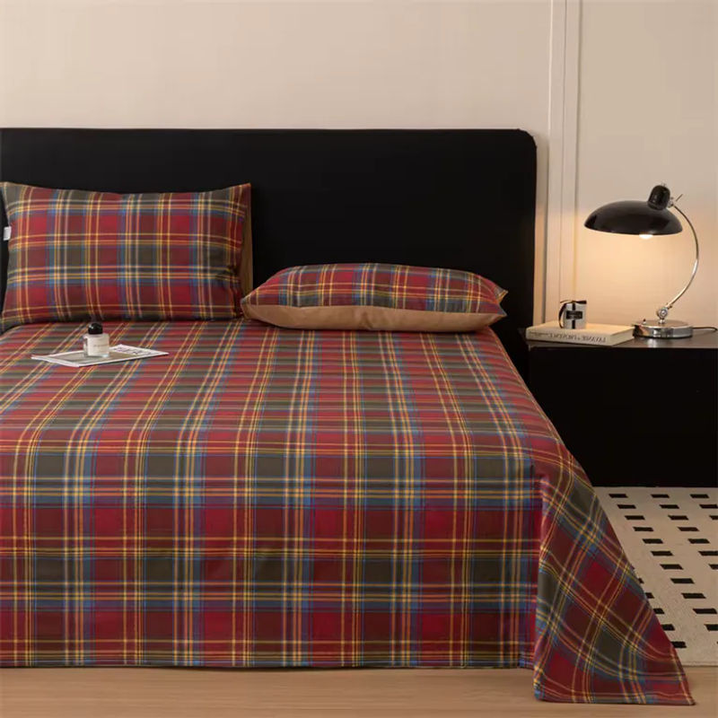 Bonenjoy Bettlaken aus 100% Baumwolle im britischen Landhausstil, kariertes Flachbettlaken, Mehrfarbig, Breite: 230 cm, Tiefe: 120 cm - Bild 2