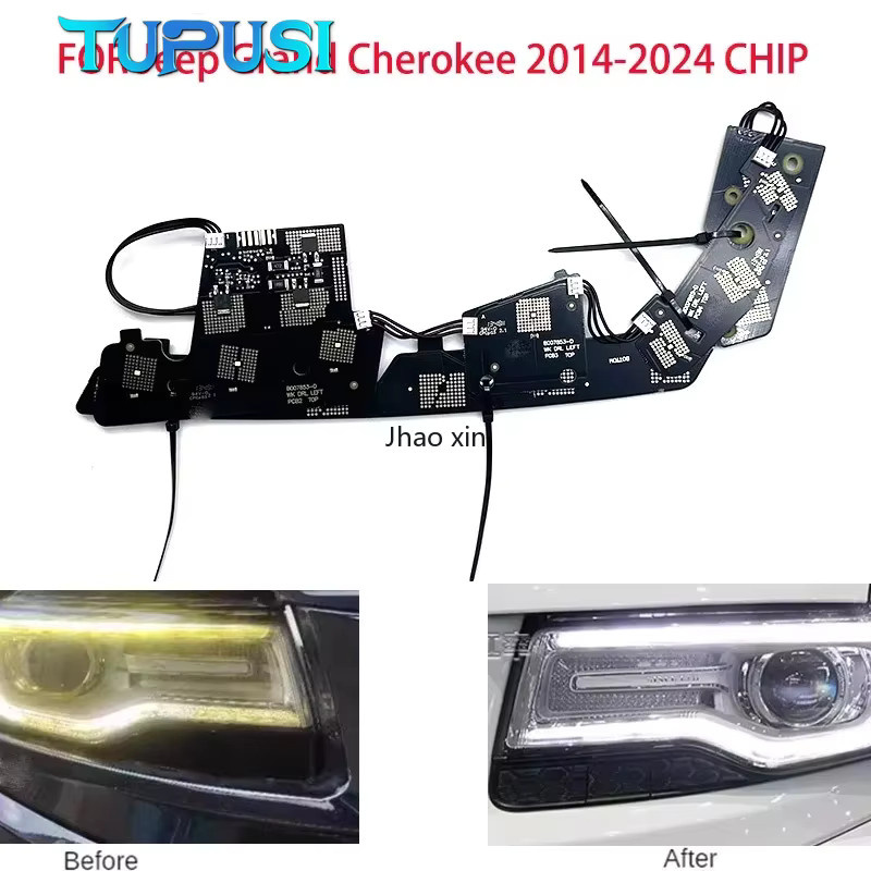 TUPUSI DRL-Boards Tagfahrlicht in Weiß für Jeep Grand Cherokee 2014–2024 Autoscheinwerfer Reparaturzubehör - Bild 2